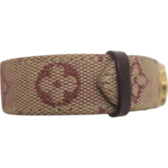 765219BC (S2) Louis Vuitton Bracelet Red Monogram Mini Lin Idylle - Picture 4 of 7
